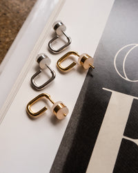 Petite Chain Link Huggies- Gold View 4