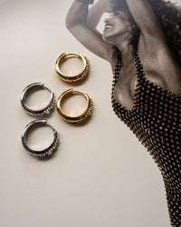 Stone Geneva Hoops- Silver View 4