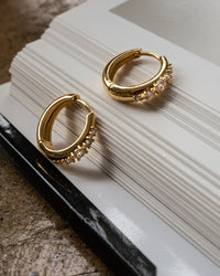 Stone Geneva Hoops- Gold View 3