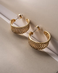Pave Margot Hoops- Gold View 3