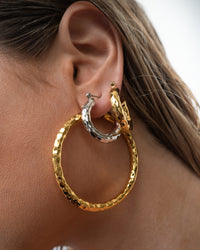 Hammered Baby Amalfi Hoops- Silver View 6