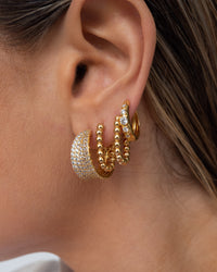 Pave Margot Hoops- Gold View 7