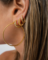 Stone Geneva Hoops- Gold View 10
