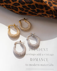 Pave Mini Martina Hoops- Gold View 4