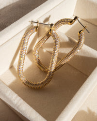 Pave Amber Hoops- Gold View 2