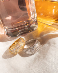 XL Pave Tube Ring- Gold View 6