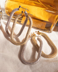 Pave Amber Hoops- Gold View 5