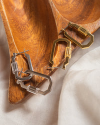 Carabiner Hoops- Silver View 2