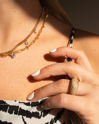 XL Pave Tube Ring- Gold View 5
