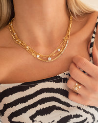 Ballier Chain Link Necklace- Gold View 5