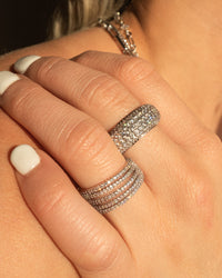 Classique Pave Bands Set- Silver View 4