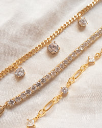 Cher Diamonte Necklace- Gold View 3