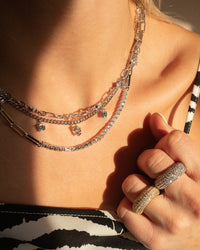 Cher Diamonte Necklace- Silver View 3