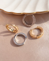 Pave Geneva Hoops- Silver View 2