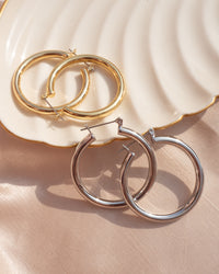 Chiara Tube Hoops- Gold View 2