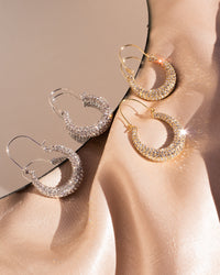 Pave Martina Hoops- Gold View 3