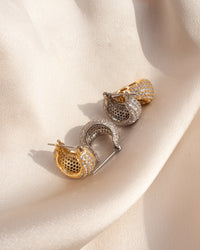 Pave Serena Huggies- Silver View 3