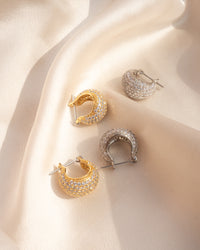 Pave Serena Huggies- Gold View 2