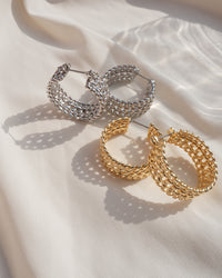 Margherita Chain Hoops- Silver view 2