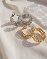 Margherita Chain Hoops- Gold View 4