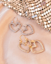 Pave Mini Heartbreaker Hoops- Gold View 2