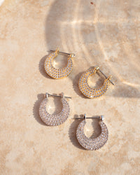 Pave Roma Huggies- Silver view 2