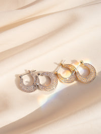 Pave Roma Huggies- Gold view 2