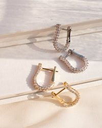 Pave Riviera Huggies- Silver View 2