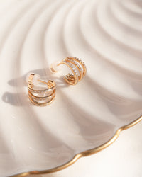 Pave Baby Bastille Hoops- Silver View 3