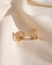 Pave Baby Bastille Hoops- Silver View 4
