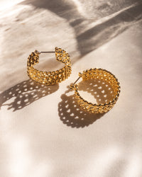 Margherita Chain Hoops- Gold View 2