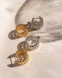 Mini Margherita Chain Hoops- Gold View 6