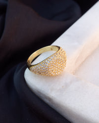 Pave Signet Ring- Gold View 3
