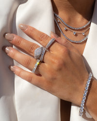 Pave Tube Ring- Silver View 4