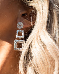 Ceaser Statement Earrings- Silver View 2
