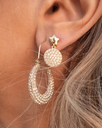 Pave Martina Hoops- Gold View 2
