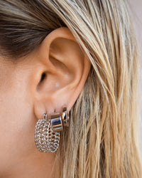 Mini Coco Hinge Hoops- Silver View 4