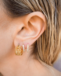 Mini Margherita Chain Hoops- Gold View 5