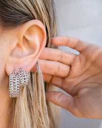 Mini Margherita Chain Hoops- Silver View 3