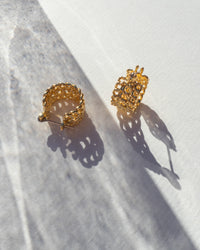 Mini Margherita Chain Hoops- Gold View 2