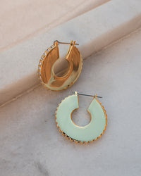 Pave Luna Hoops- Gold View 2