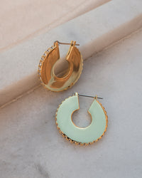 Pave Luna Hoops- Gold view 2