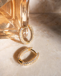 Pave Amalfi U Hoops- Gold View 7