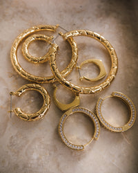Quilted Baby Amalfi Hoops- Gold View 5