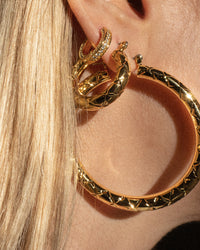 Quilted Amalfi Hoops- Gold View 4