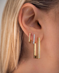 Pave Boxer Hoops- Gold View 2