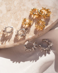 Mini Dahlia Hoops- Silver View 6