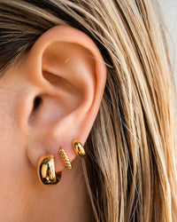 Mini Rope Huggies (12mm)- Gold View 4