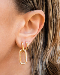Pave Simone Loop Hoops- Gold View 3