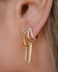 Pave Simone Loop Hoops- Gold View 7